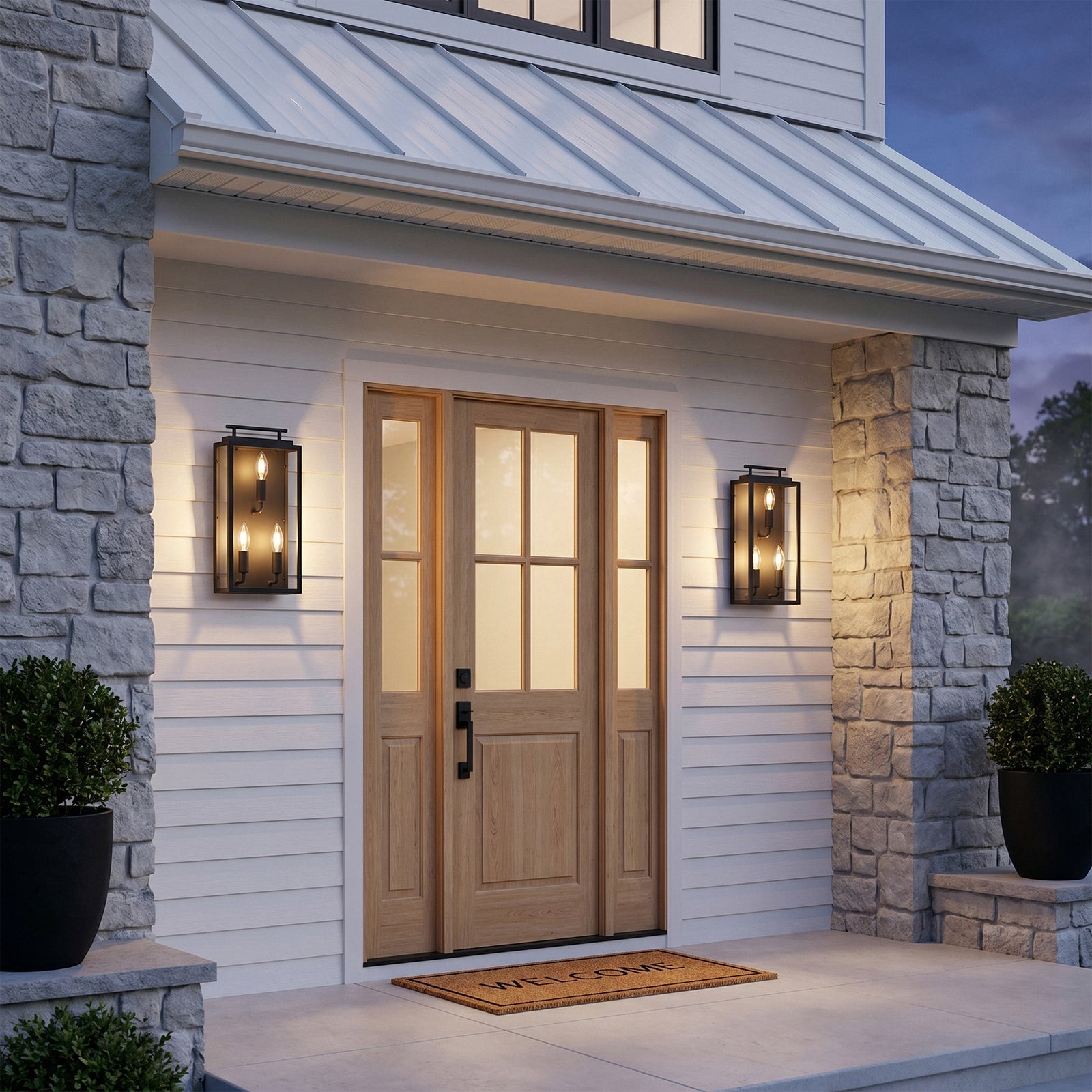 8 Inch Outdoor Wall Sconce In Black - View 2 - Joshua Marshal