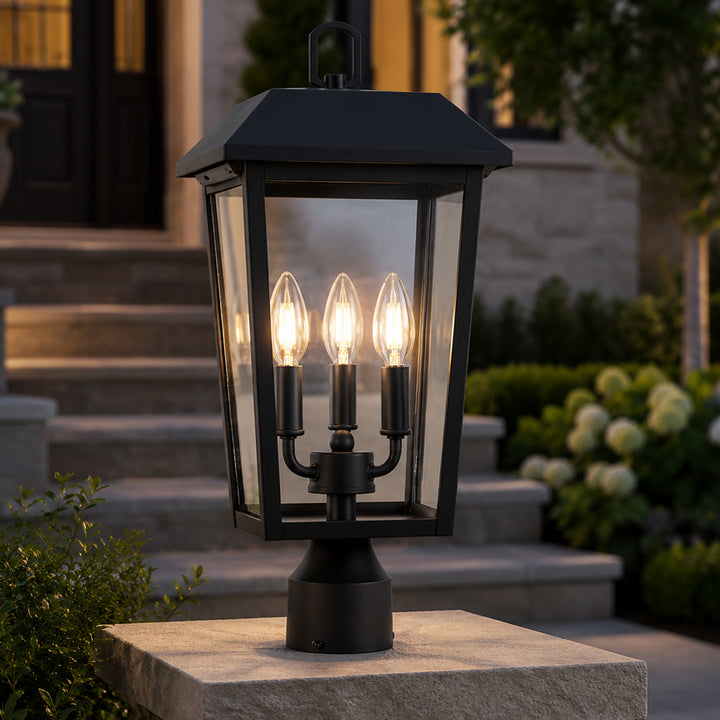 8 X 18 Inch Outdoor Post Light In Black Black Finish - LIGHTING by Joshua Marshal