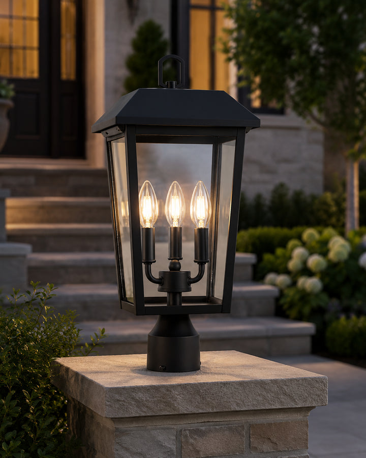 8 X 18 Inch Outdoor Post Light In Black - View 2 - Joshua Marshal