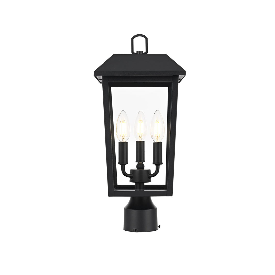 8 X 18 Inch Outdoor Post Light In Black - View 3 - Joshua Marshal