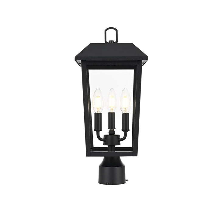 8 X 18 Inch Outdoor Post Light In Black - View 3 - Joshua Marshal