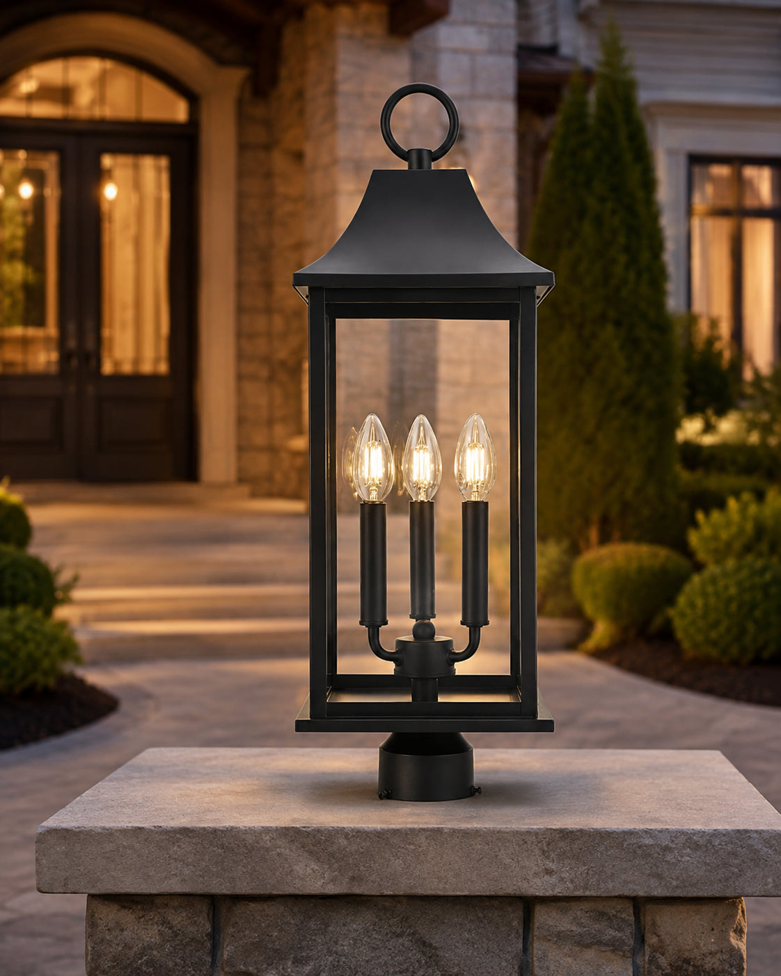8 X 23.5 Inch Outdoor Post Light In Black - View 2 - Joshua Marshal