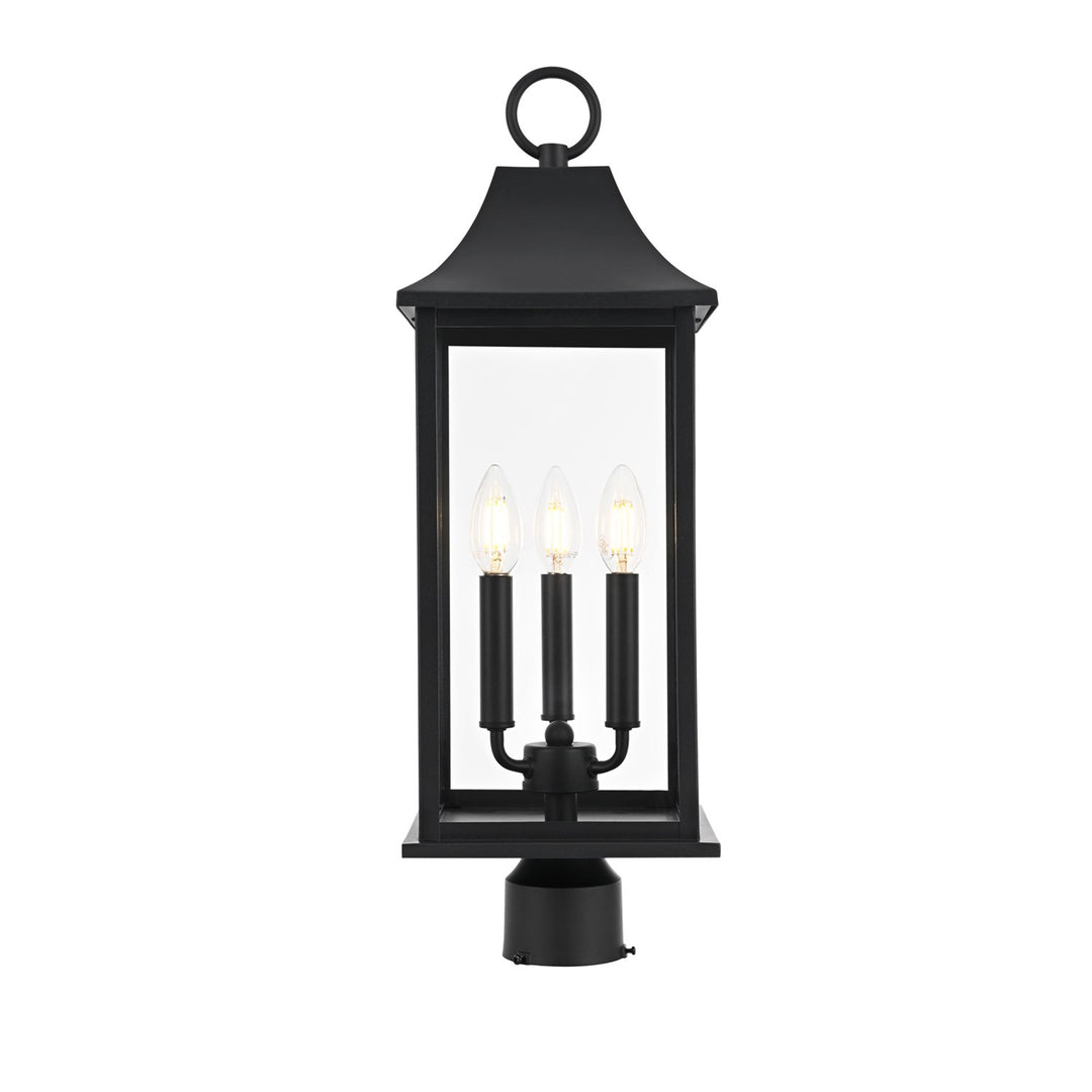 8 X 23.5 Inch Outdoor Post Light In Black - View 3 - Joshua Marshal