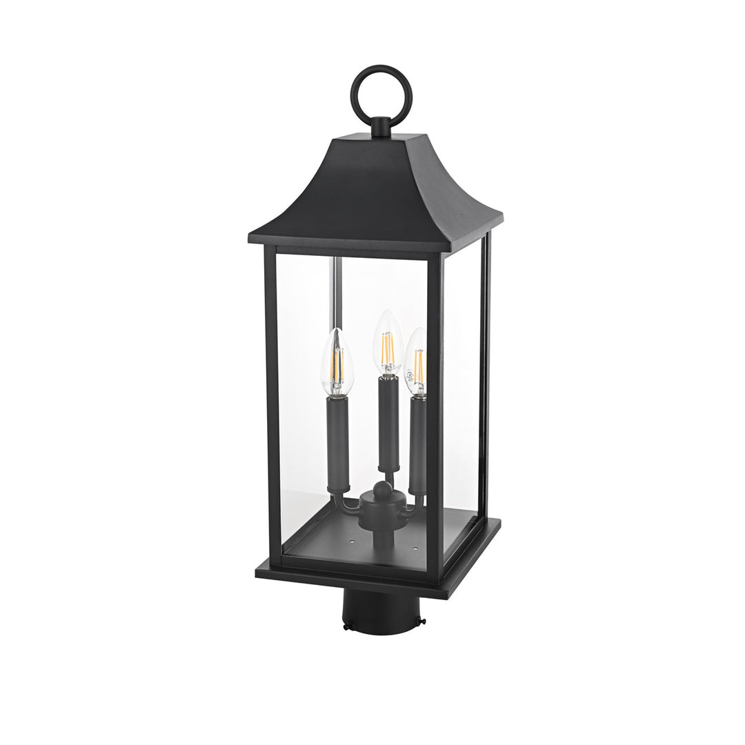 8 X 23.5 Inch Outdoor Post Light In Black - View 4 - Joshua Marshal