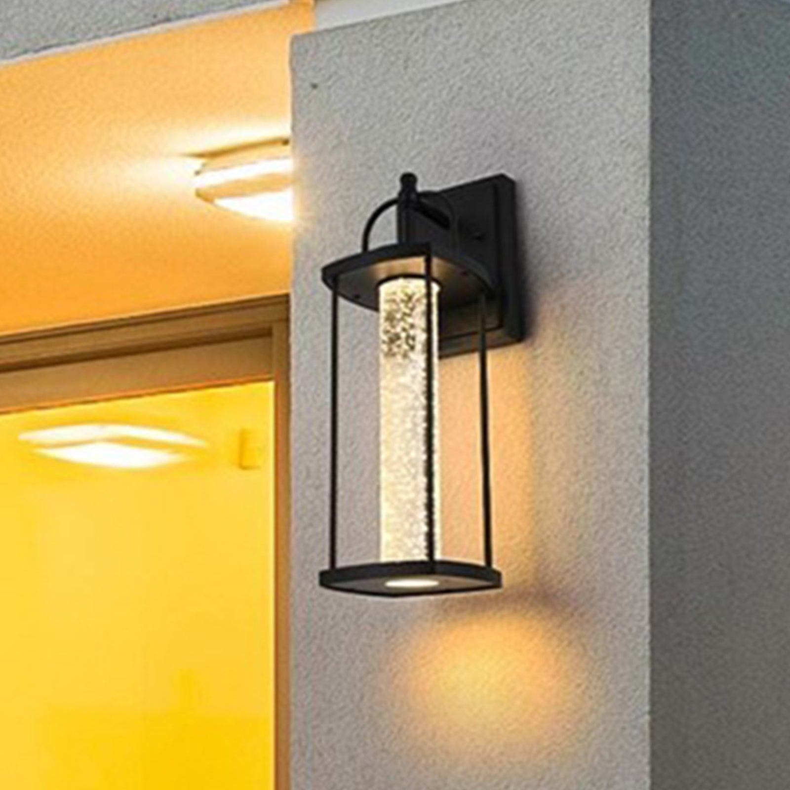 15 Inch Led Outdoor Wall Sconce In Black Black And Clear Finish - LIGHTING by Joshua Marshal