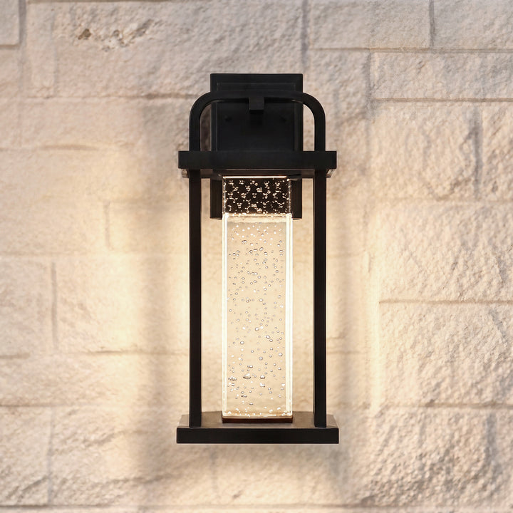 16 Inch Led Outdoor Wall Sconce In Black Black And Clear Finish - LIGHTING by Joshua Marshal