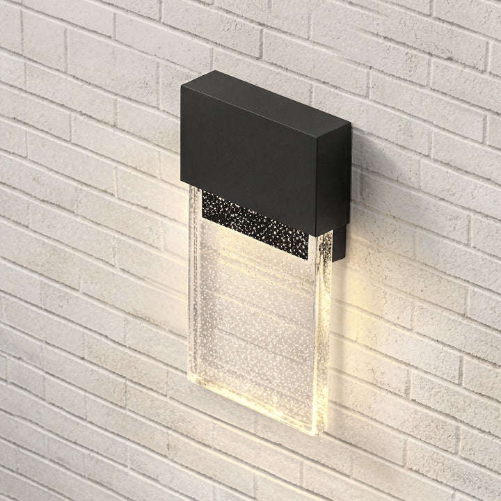 11 Inch Led Outdoor Wall Sconce In Black Black And Clear Finish - LIGHTING by Joshua Marshal