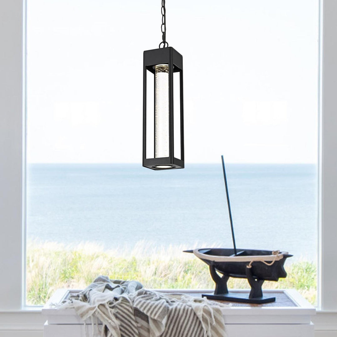 15 Inch Led Outdoor Pendant In Black