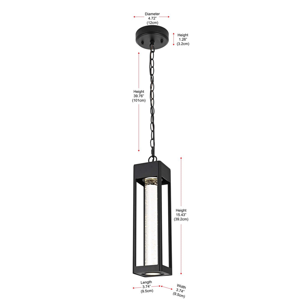 15 Inch Led Outdoor Pendant In Black - View 6 - Joshua Marshal