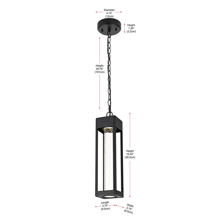 15 Inch Led Outdoor Pendant In Black - View 6 - Joshua Marshal