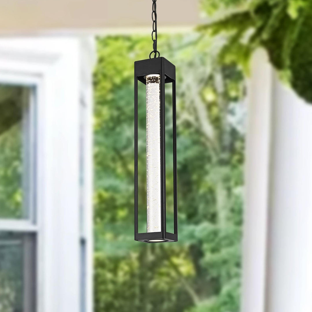 23 Inch Led Outdoor Pendant In Black