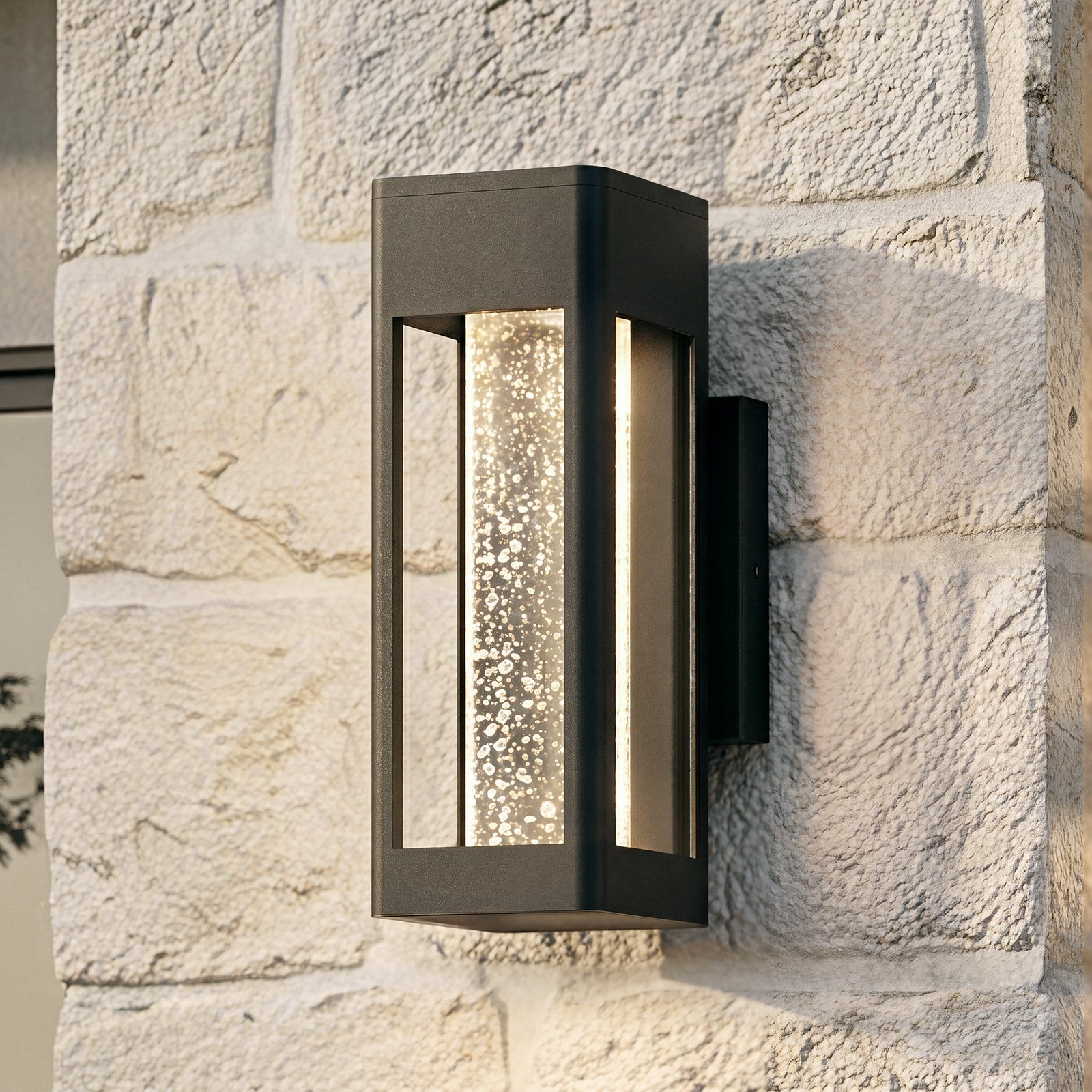10 Inch Led Outdoor Wall Sconce In Black Black And Clear Finish - LIGHTING by Joshua Marshal