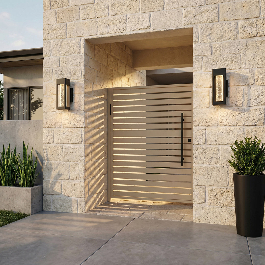 10 Inch Led Outdoor Wall Sconce In Black - View 2 - Joshua Marshal