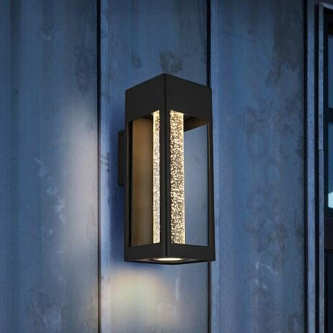 15 Inch Led Outdoor Wall Sconce In Black Black And Clear Finish - LIGHTING by Joshua Marshal