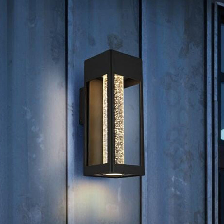 15 Inch Led Outdoor Wall Sconce In Black Black And Clear Finish - LIGHTING by Joshua Marshal