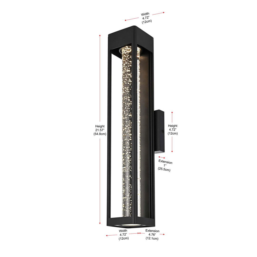 22 Inch Led Outdoor Wall Sconce In Black - View 5 - Joshua Marshal