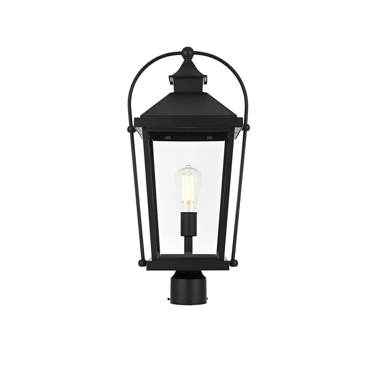 23 Inch Outdoor Post Light In Black - View 3 - Joshua Marshal
