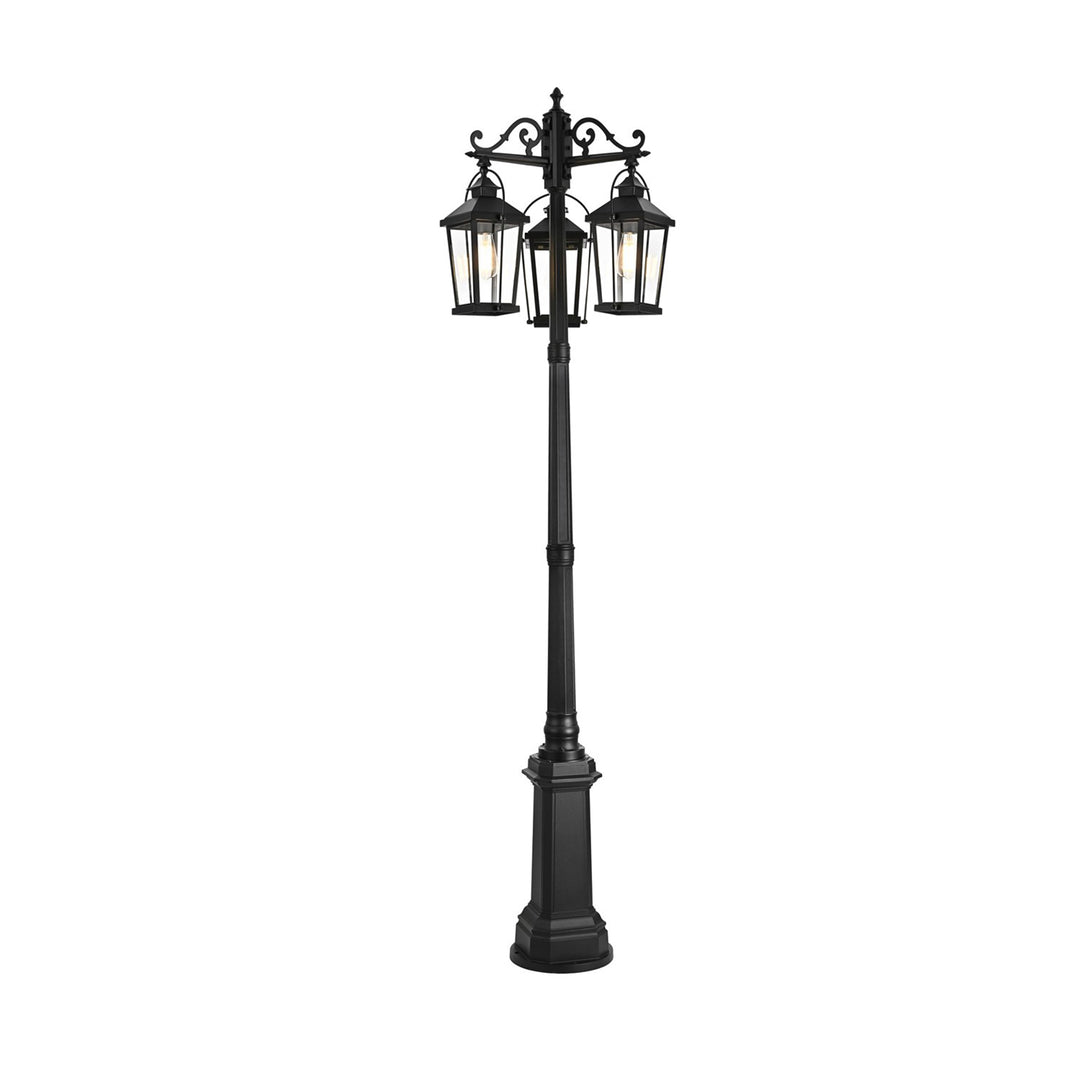 84 Inch Outdoor Post Light With Pole In Black - View 3 - Joshua Marshal