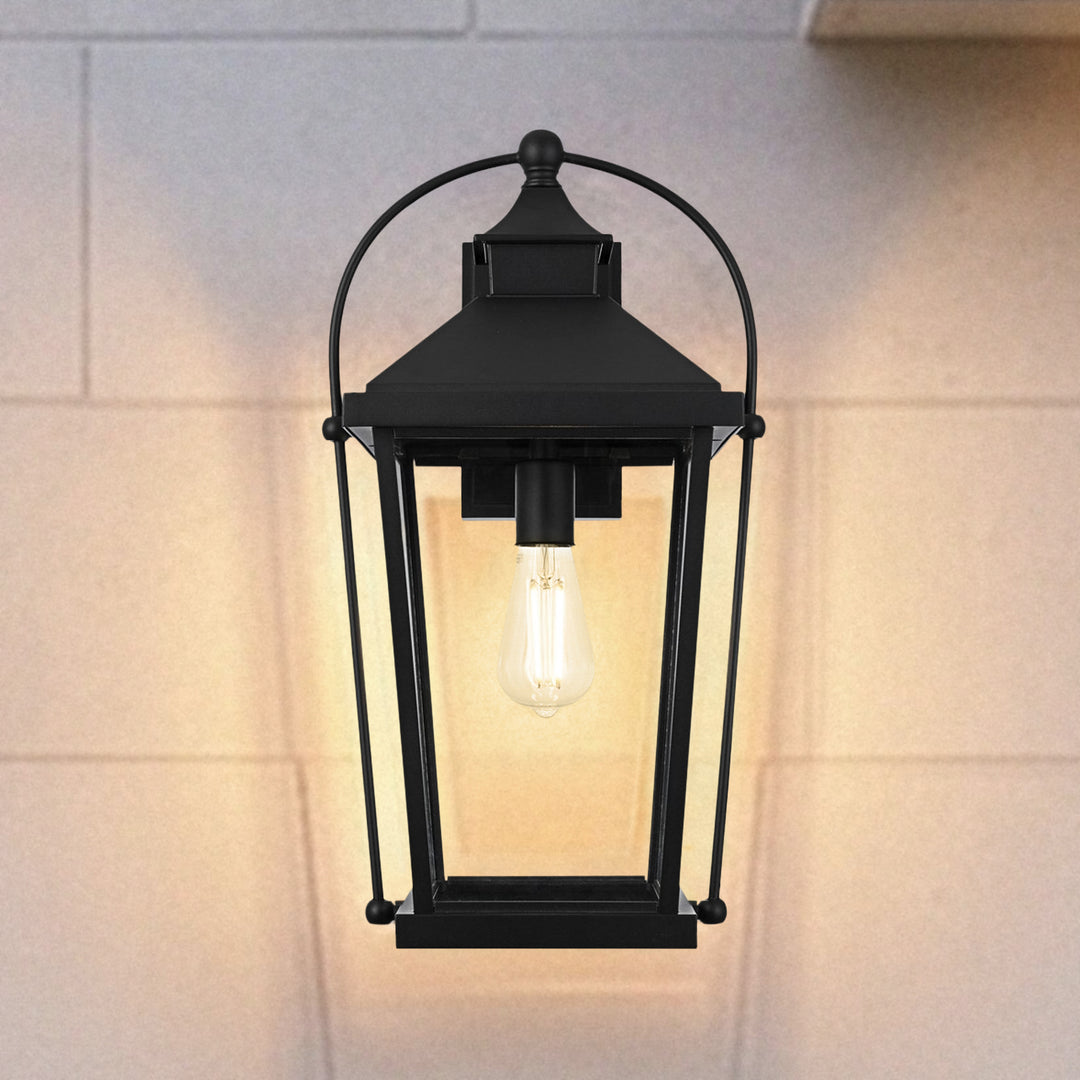 20 Inch Outdoor Wall Sconce In Black Black And Clear Finish - LIGHTING by Joshua Marshal