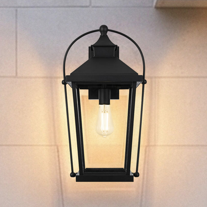 20 Inch Outdoor Wall Sconce In Black Black And Clear Finish - LIGHTING by Joshua Marshal