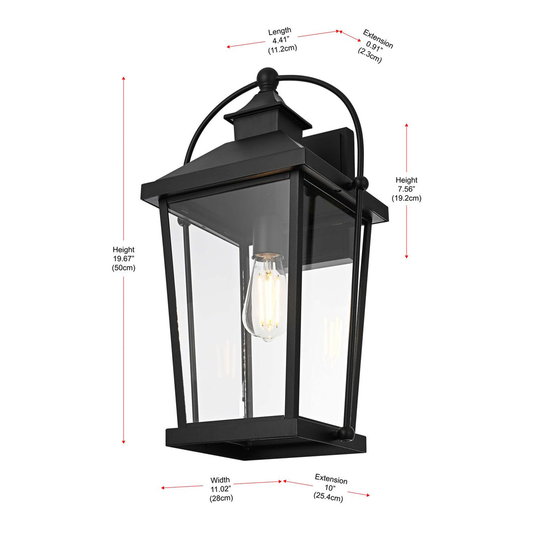 20 Inch Outdoor Wall Sconce In Black - View 5 - Joshua Marshal