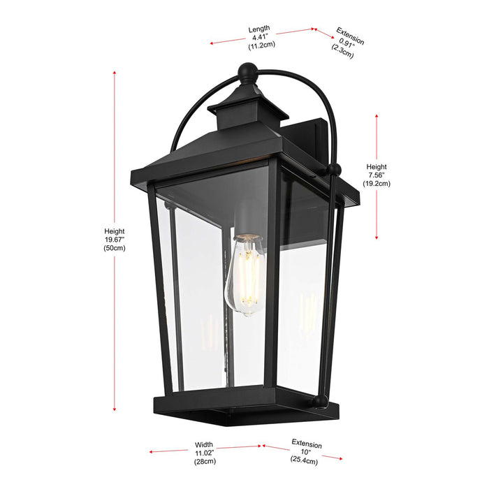 20 Inch Outdoor Wall Sconce In Black - View 5 - Joshua Marshal