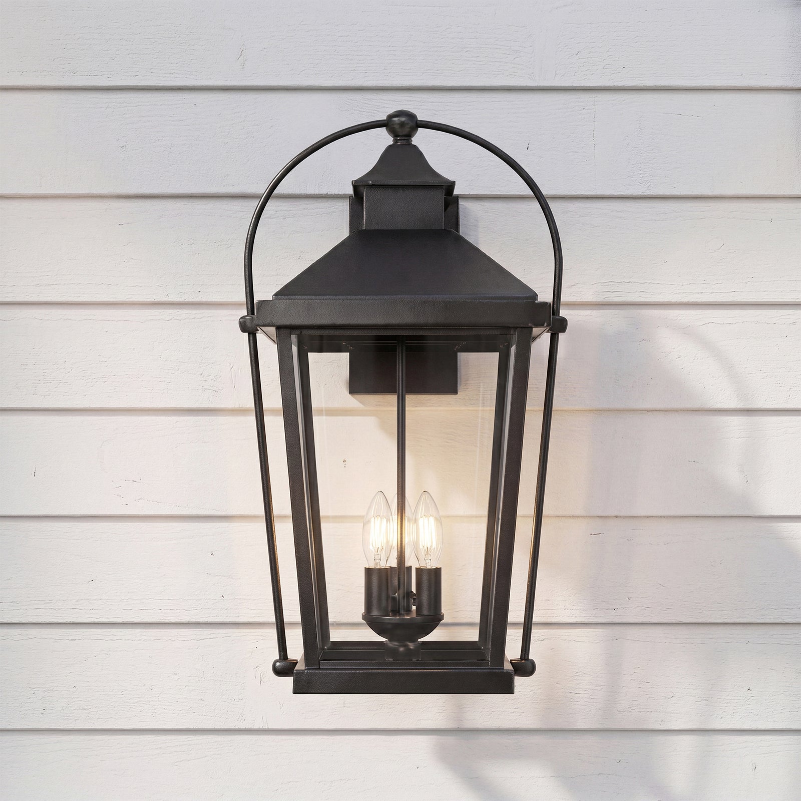 24 Inch Outdoor Wall Sconce In Black Black And Clear Finish - LIGHTING by Joshua Marshal