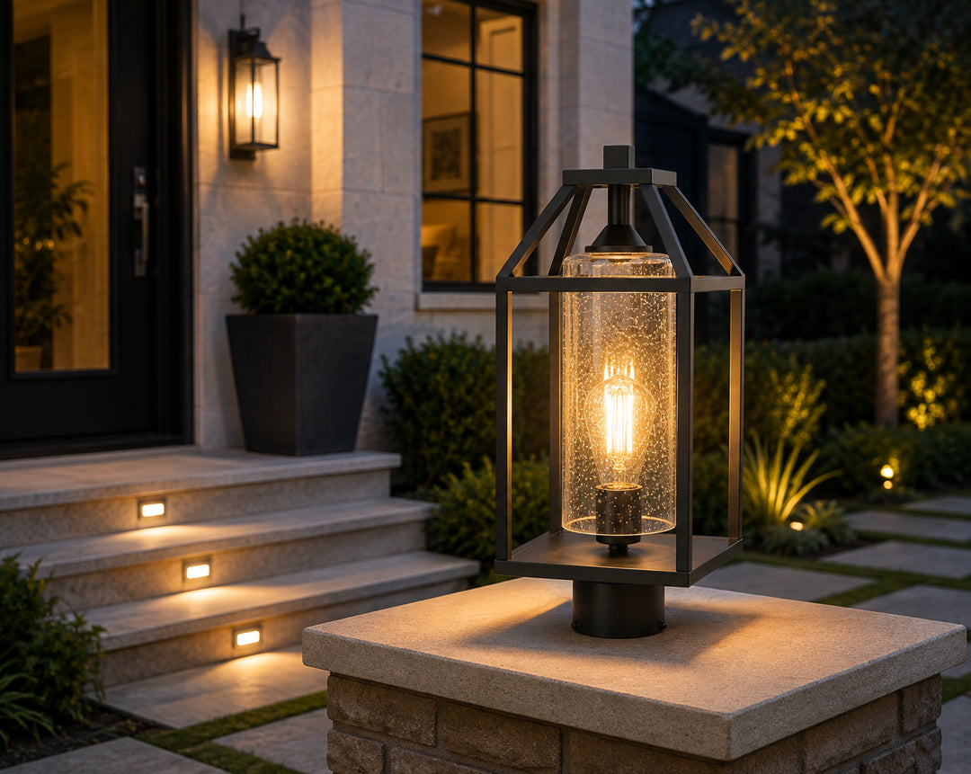 21 Inch Outdoor Post Light In Black - View 2 - Joshua Marshal
