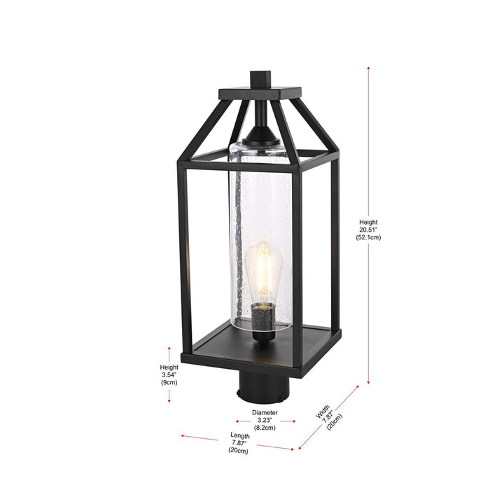 21 Inch Outdoor Post Light In Black - View 6 - Joshua Marshal