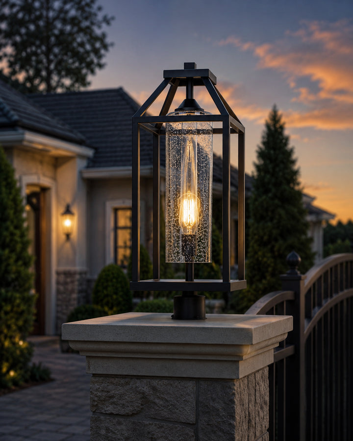 26 Inch Outdoor Post Light In Black - View 2 - Joshua Marshal