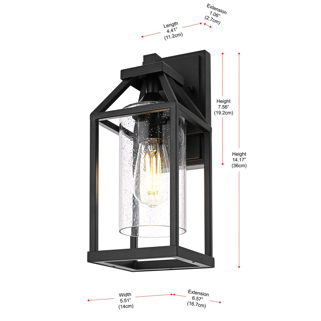 14 Inch Outdoor Wall Sconce In Black - View 5 - Joshua Marshal