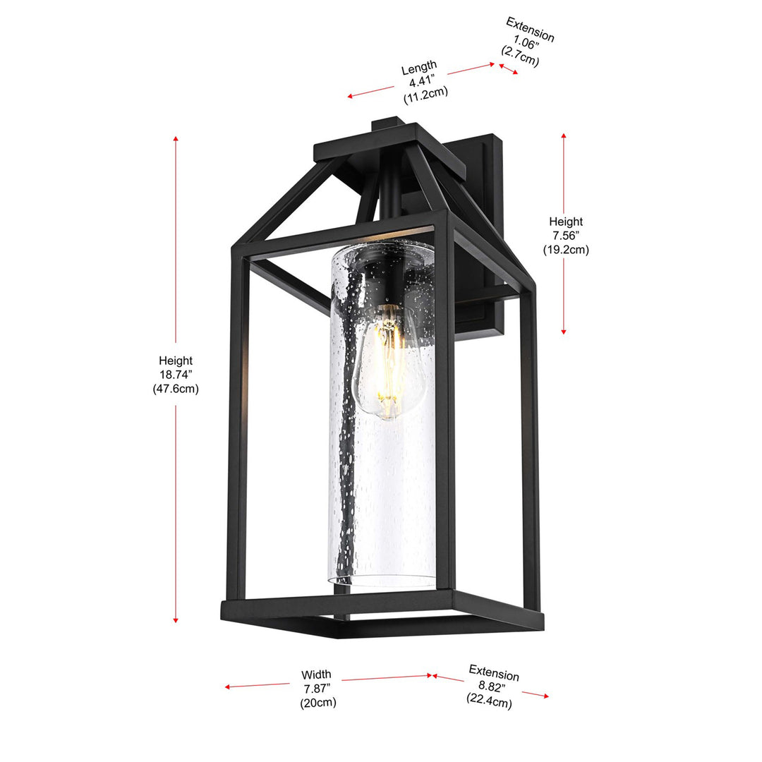 19 Inch Outdoor Wall Sconce In Black - View 6 - Joshua Marshal