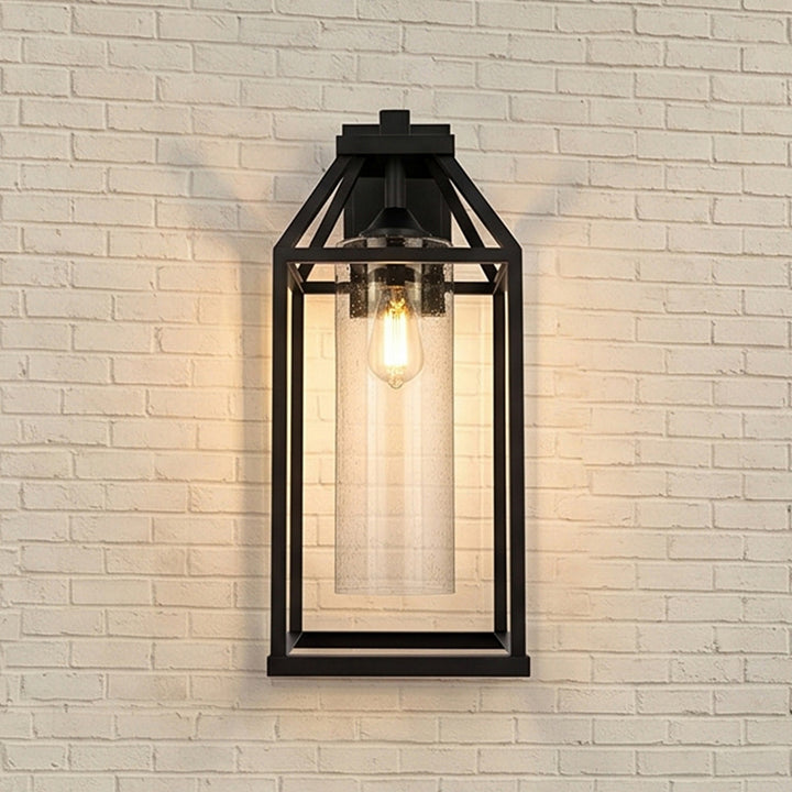 24 Inch Outdoor Wall Sconce In Black Black And Clear Finish - LIGHTING by Joshua Marshal