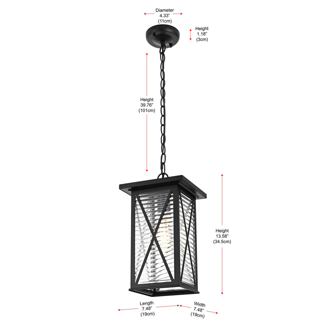 14 Inch Outdoor Pendant In Black - View 5 - Joshua Marshal