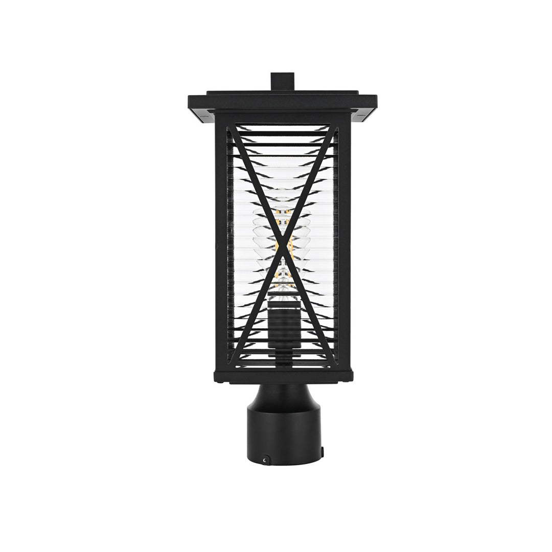 16 Inch Outdoor Post Light In Black - View 3 - Joshua Marshal