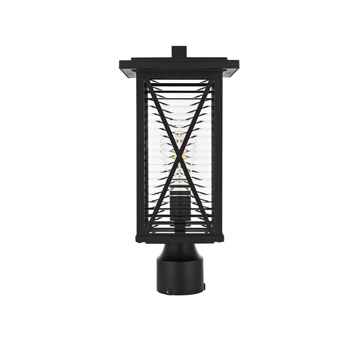 16 Inch Outdoor Post Light In Black - View 3 - Joshua Marshal