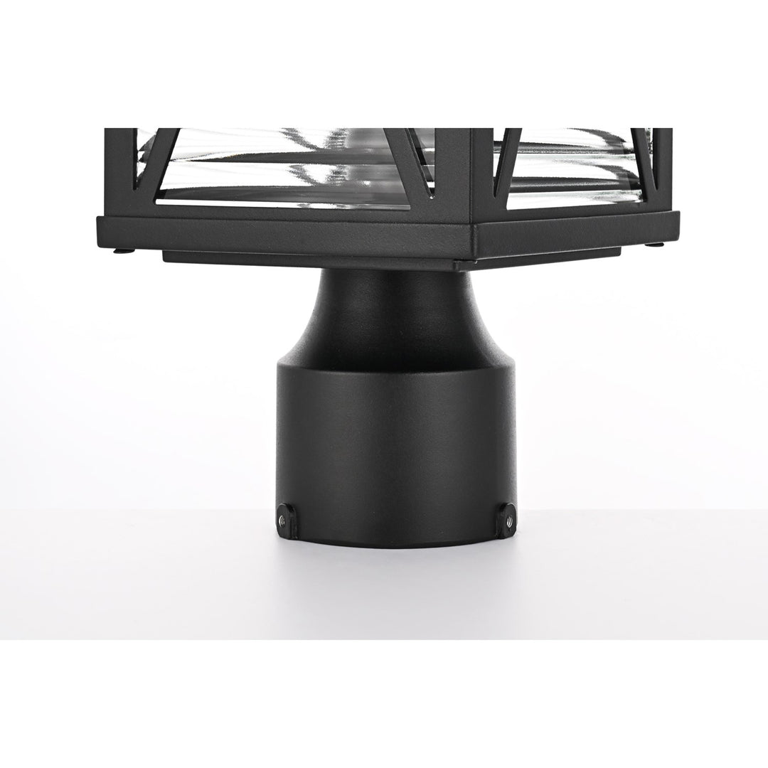 16 Inch Outdoor Post Light In Black - View 4 - Joshua Marshal