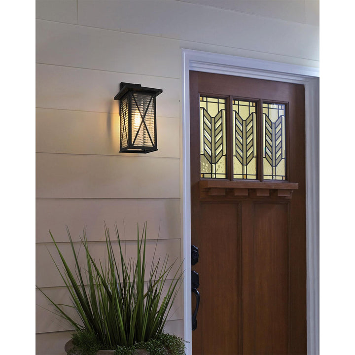 12 Inch Outdoor Wall Sconce In Black - View 2 - Joshua Marshal