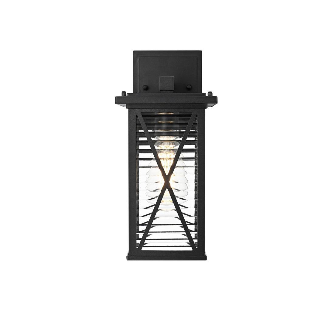 12 Inch Outdoor Wall Sconce In Black - View 3 - Joshua Marshal