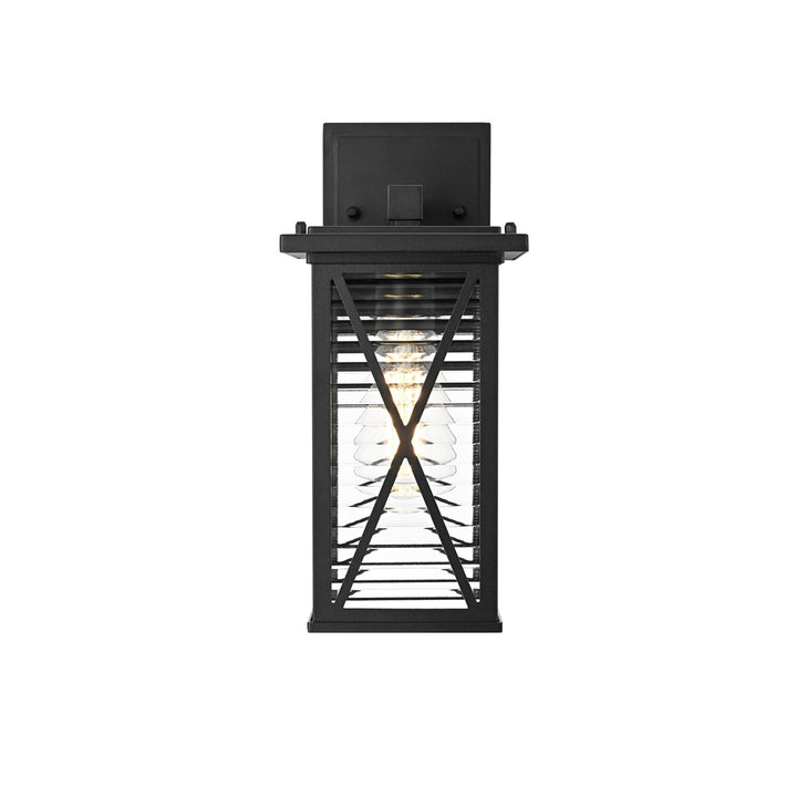 12 Inch Outdoor Wall Sconce In Black - View 3 - Joshua Marshal