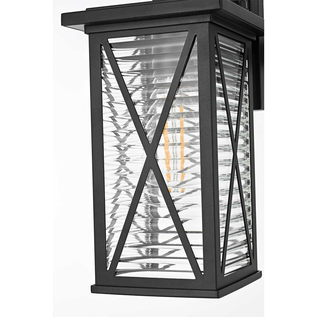 12 Inch Outdoor Wall Sconce In Black - View 5 - Joshua Marshal