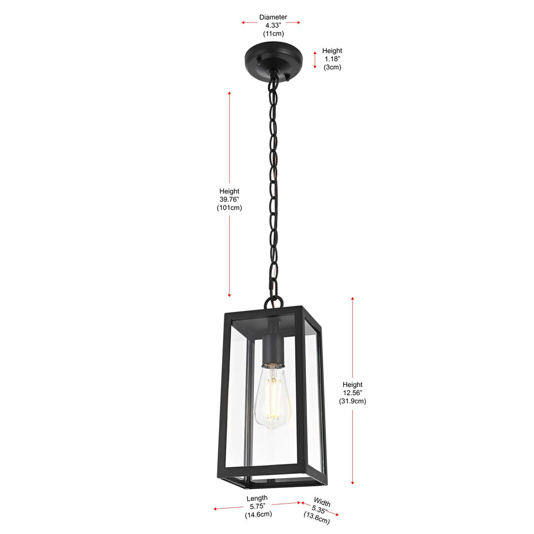 13 Inch Outdoor Pendant In Black - View 6 - Joshua Marshal