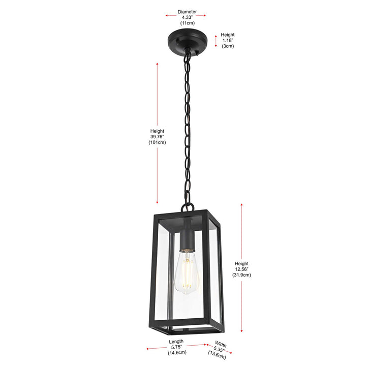 13 Inch Outdoor Pendant In Black - View 6 - Joshua Marshal