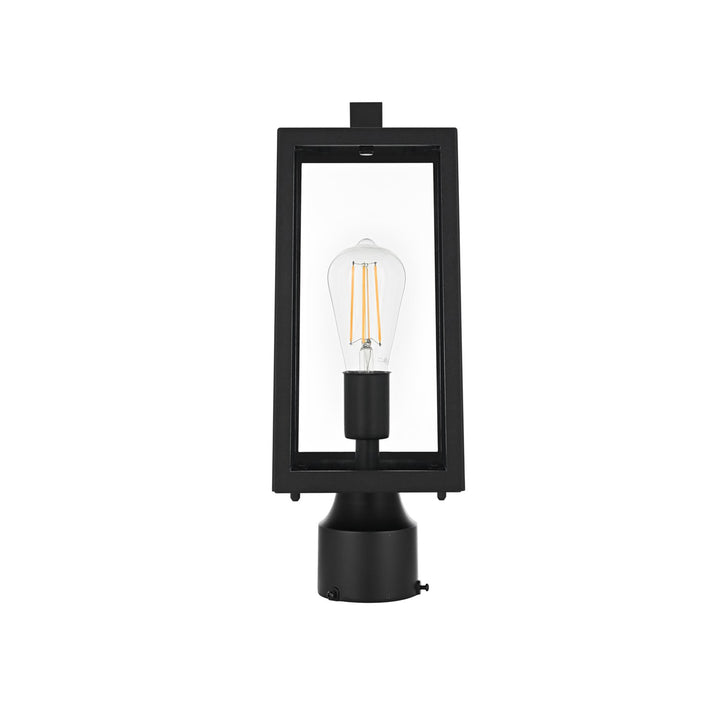 15 Inch Outdoor Post Light In Black - View 3 - Joshua Marshal