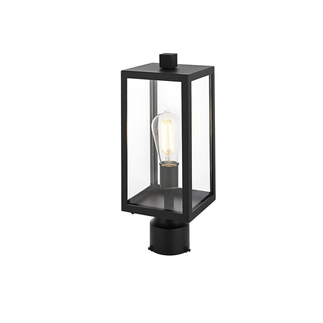 15 Inch Outdoor Post Light In Black - View 4 - Joshua Marshal