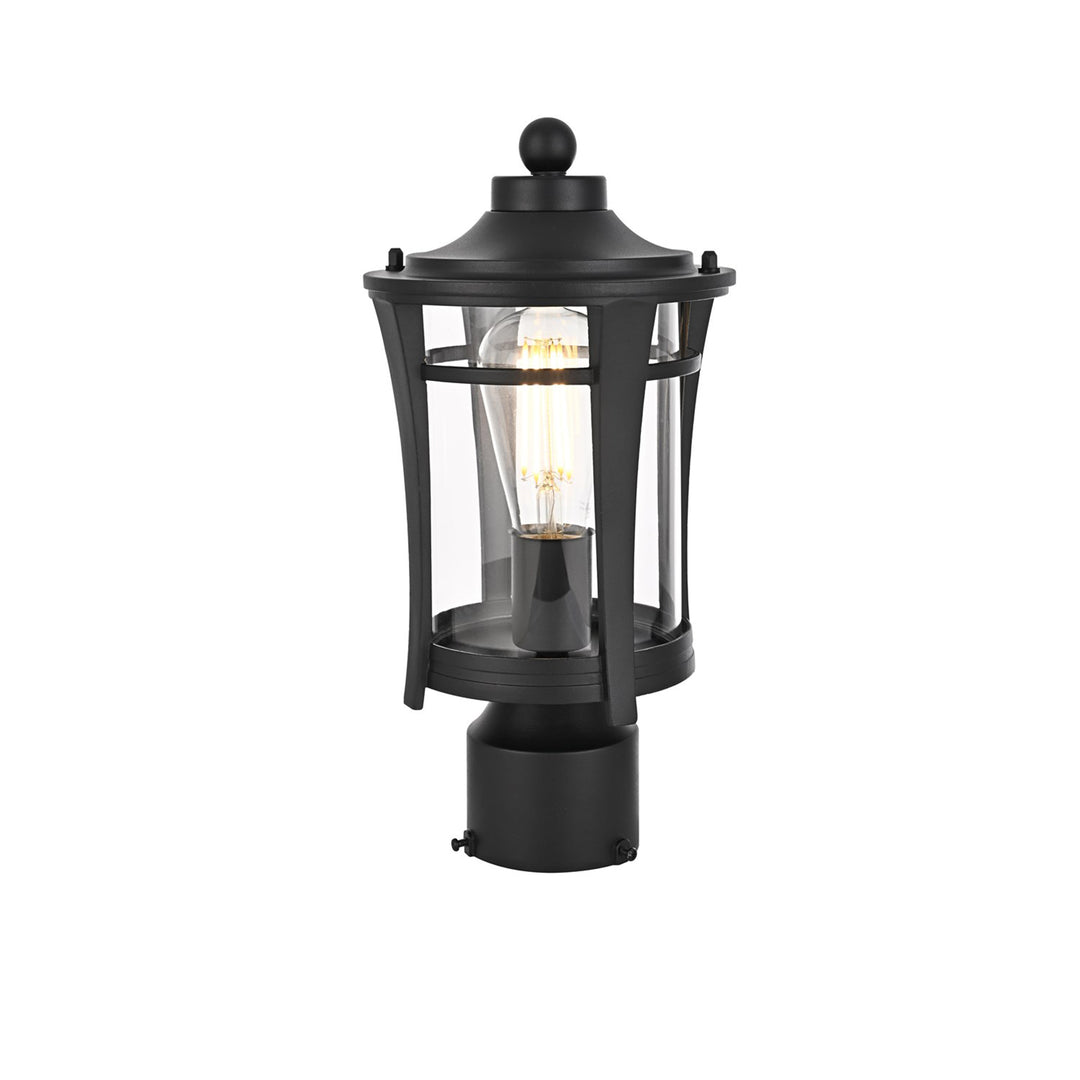 13 Inch Outdoor Post Light In Black - View 4 - Joshua Marshal