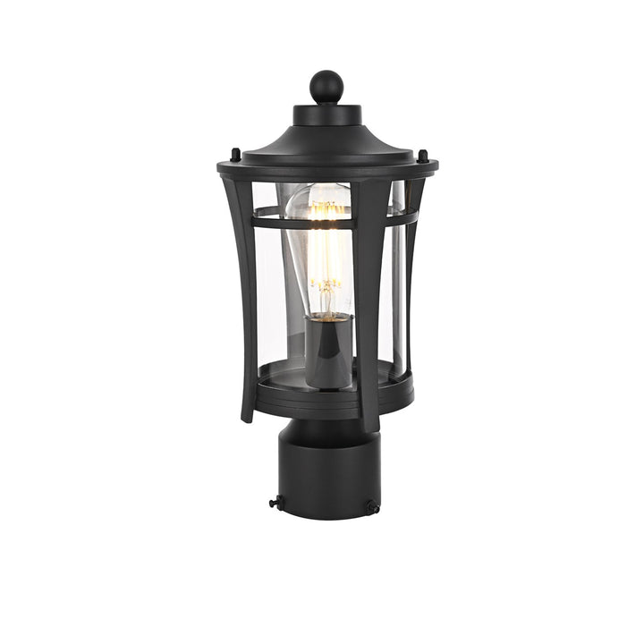 13 Inch Outdoor Post Light In Black - View 4 - Joshua Marshal