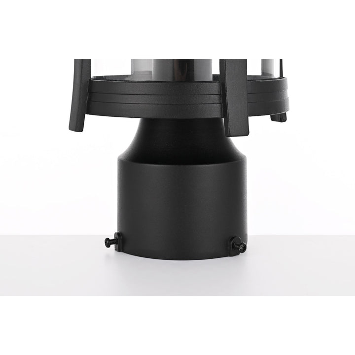 13 Inch Outdoor Post Light In Black - View 5 - Joshua Marshal