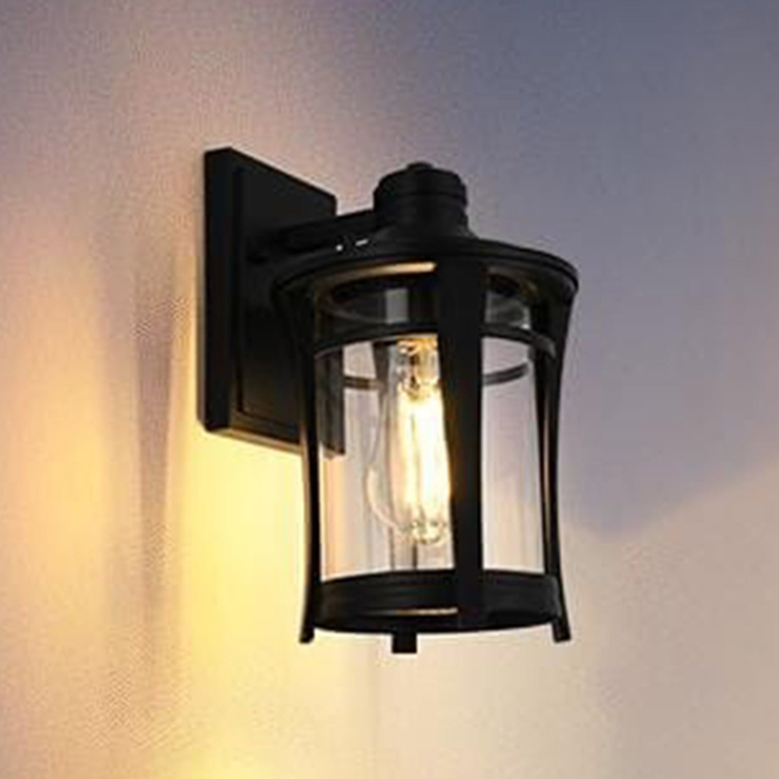 11 Inch Outdoor Wall Sconce In Black Black And Clear Finish - LIGHTING by Joshua Marshal