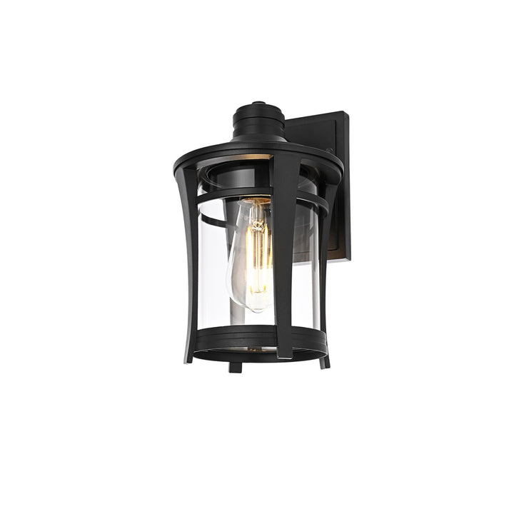 11 Inch Outdoor Wall Sconce In Black - View 5 - Joshua Marshal